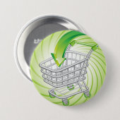Badge Rond 7,6 Cm Caddie de supermarché (Devant & derrière)