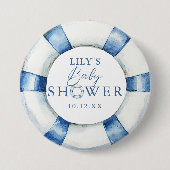 Badge Rond 7,6 Cm Cadeau de fête de bébé à thème nautique mignon (Devant)