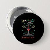 Badge Rond 7,6 Cm Cadeau de Noël | Bartender Mixologue (Devant & derrière)