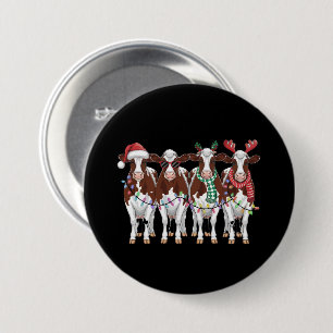 Badge Rond 7,6 Cm Cadeau de Noël de vache pour amateur de vache Ferm