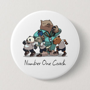 Badge Rond 7,6 Cm Cadeau de remerciement pour entraîneur Wombat Œuvr