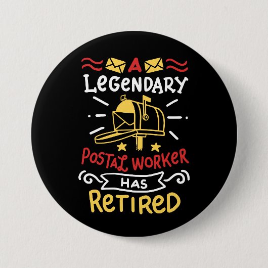 Badge Rond 7,6 Cm Cadeau de retraite de l'employé de la poste retrai (Devant)