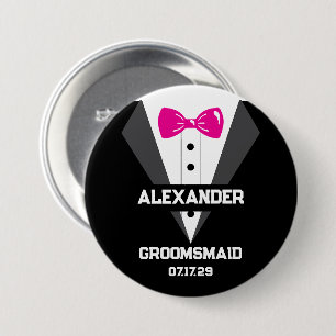 Badge Rond 7,6 Cm Cadeau Groomsmaid avec nom personnalisé et date du