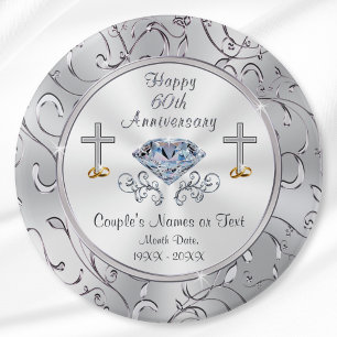 Badge Rond 7,6 Cm Cadeaux de fête d'anniversaire de mariage chrétien