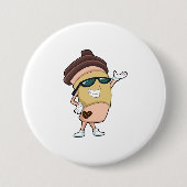 Badge Rond 7,6 Cm Café avec Lunettes de soleil (Devant)