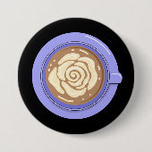 Badge Rond 7,6 Cm Café Fleur de Rose (Devant)