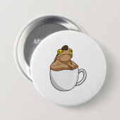Badge Rond 7,6 Cm Café Frog (Devant & derrière)