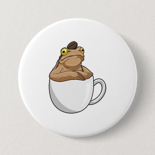 Badge Rond 7,6 Cm Café Frog (Devant)
