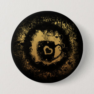 Badge Rond 7,6 Cm Café Grunge