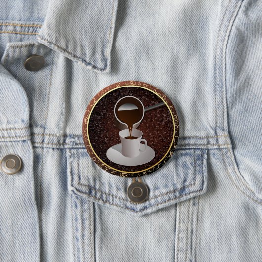 Badge Rond 7,6 Cm Café turc (En situation)
