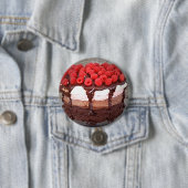 Badge Rond 7,6 Cm Cake Raspberry Chocolate Strawberry Vanilla (En situation)