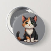 Badge Rond 7,6 Cm Calico Kitten Whimsical avec attitude (Devant & derrière)