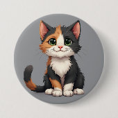 Badge Rond 7,6 Cm Calico Kitten Whimsical avec attitude (Devant)