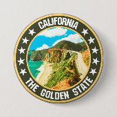 Badge Rond 7,6 Cm Californie (Devant)