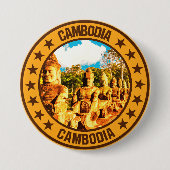 Badge Rond 7,6 Cm Cambodge (Devant)