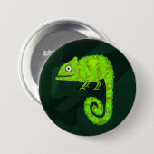 Badge Rond 7,6 Cm Caméléon mignon vert (Devant & derrière)