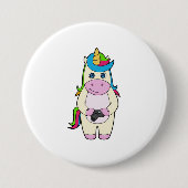 Badge Rond 7,6 Cm Caméra Unicorn (Devant)