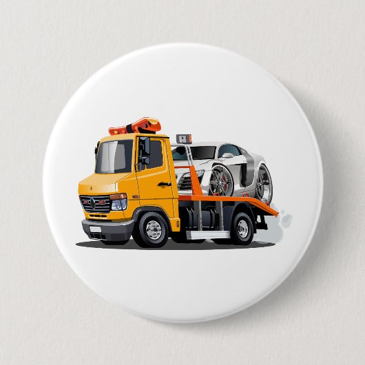 Badge Rond 7,6 Cm Camion remorque de dessin (Devant)