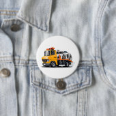 Badge Rond 7,6 Cm Camion remorque de dessin (En situation)
