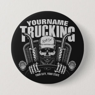 Badge Rond 7,6 Cm Camionnage personnalisé Camionneur de crâne Cami