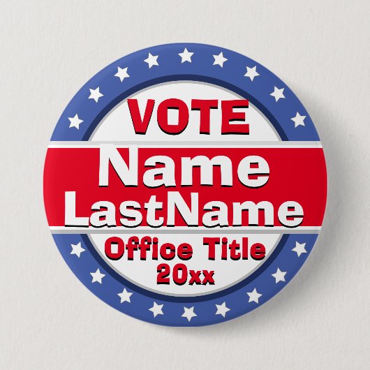 Badge Rond 7,6 Cm Campagne électorale (Devant)