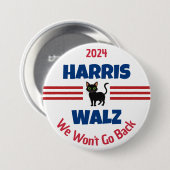 Badge Rond 7,6 Cm Campagne Harris Walz (Devant & derrière)