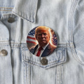 Badge Rond 7,6 Cm Campagne Trump (En situation)