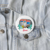 Badge Rond 7,6 Cm Camper Caravane Teardrop Thunder_Cove (En situation)
