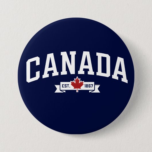 Badge Rond 7,6 Cm Canada (Devant)