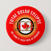 Badge Rond 7,6 Cm Canada 2024 TOTAL SOLAR ECLIPSE (Devant)