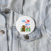 Badge Rond 7,6 Cm Canada Beaver Loves Québec (En situation)