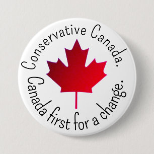 Badge Rond 7,6 Cm Canada conservateur. Le Canada d'abord pour un cha