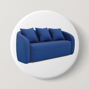 Badge Rond 7,6 Cm Canapé bleu moderne