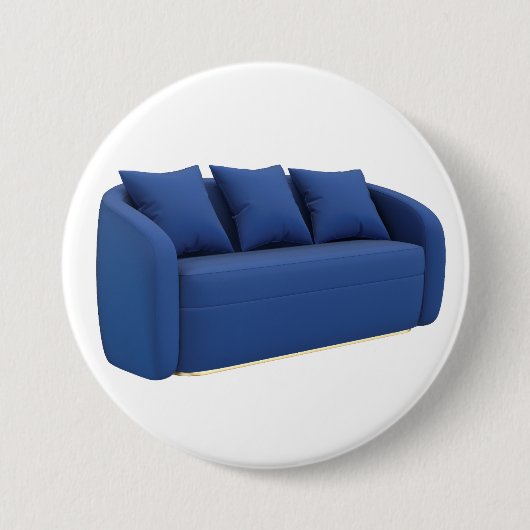 Badge Rond 7,6 Cm Canapé bleu moderne (Devant)