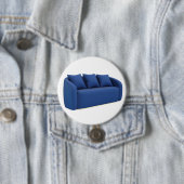 Badge Rond 7,6 Cm Canapé bleu moderne (En situation)