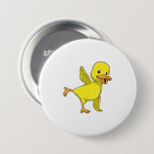 Badge Rond 7,6 Cm Canard au Yoga Exercice d'étirement (Devant & derrière)