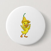 Badge Rond 7,6 Cm Canard avec Casquette Bell jaune (Devant)