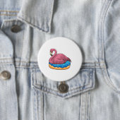 Badge Rond 7,6 Cm Canard avec Donut (En situation)