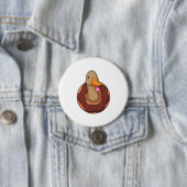Badge Rond 7,6 Cm Canard avec Donut (En situation)