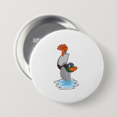 Badge Rond 7,6 Cm Canard avec stand dans l'eau.PNG (Devant & derrière)