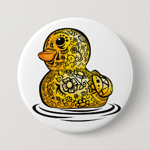 Badge Rond 7,6 Cm Canard en caoutchouc tatoué