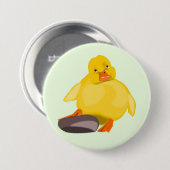 Badge Rond 7,6 Cm Canard jaune mignon (Devant & derrière)