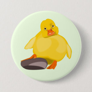 Badge Rond 7,6 Cm Canard jaune mignon