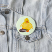 Badge Rond 7,6 Cm Canard jaune mignon (En situation)