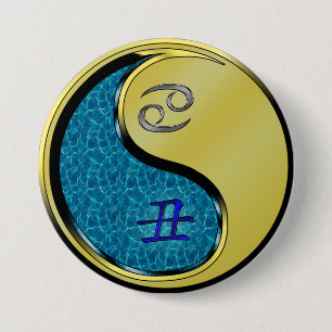 Badge Rond 7,6 Cm Cancer & Bœuf de Métal