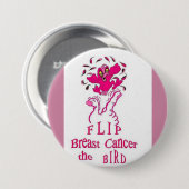 Badge Rond 7,6 Cm Cancer du sein de secousse l'oiseau (Devant & derrière)
