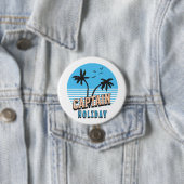 Badge Rond 7,6 Cm Capitaine Holiday (En situation)