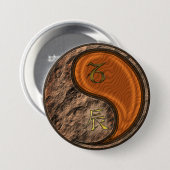 Badge Rond 7,6 Cm Capricorne & Dragon de Bois (Devant & derrière)
