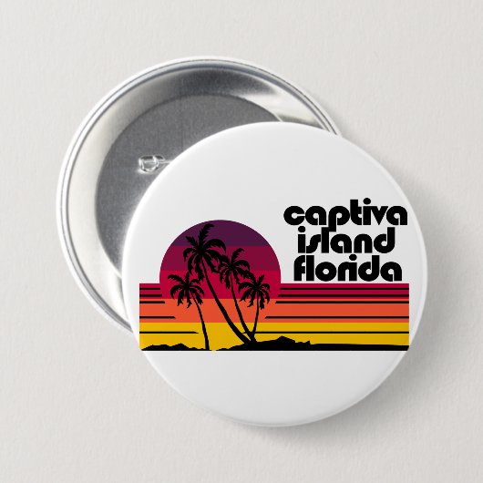 Badge Rond 7,6 Cm Captiva Island Floride (Devant & derrière)