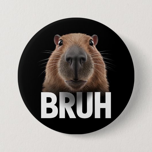 Badge Rond 7,6 Cm Capybara drôle Bruh (Devant)